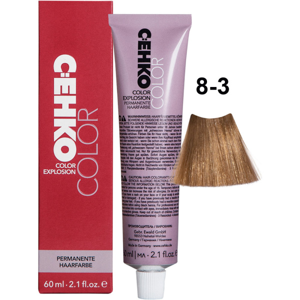 CEHKO Color Explosion крем-краска для волос 8/3 светло-золотистый блондин 60мл