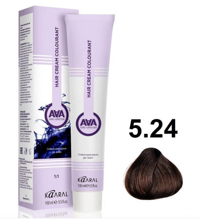 Kaaral AAA Крем-краска для волос 5/24 светлый фиолетово-медный каштан 100мл