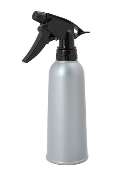 Harizma Распылитель для волос парикмахерский пластиковый (пульверизатор для воды) серебряный 330 мл