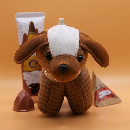 Брелок мягкая игрушка Собака коричневый