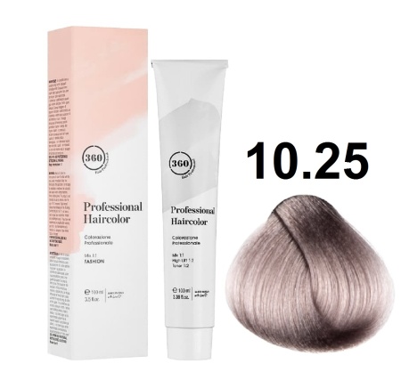 360 Professional Haircolor Крем-краска для волос 10/25 очень-очень светлый блондин фиолетово-махагоновый 100мл