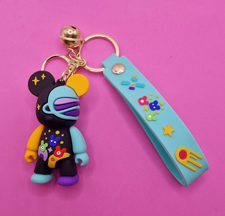 Брелок Мишка робот, бирюза