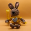 Брелок мягкая игрушка Заяц в кофте желтый