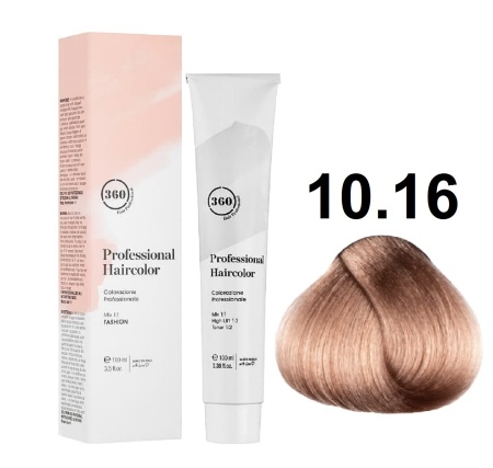 360 Professional Haircolor Крем-краска для волос 10/16 очень-очень светлый блондин пепельно-красный 100мл