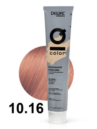 Dewal Cosmetics Крем-краска для волос IQ Color 10/16 экстра светлый пепельно-розовый блонд, 90мл