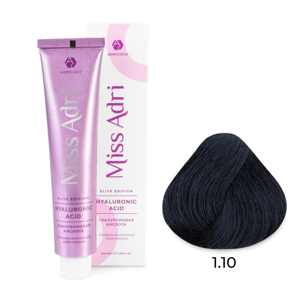Adricoco Miss Adri Elite Edition Крем-краска для волос 1/10 иссиня-черный 100мл