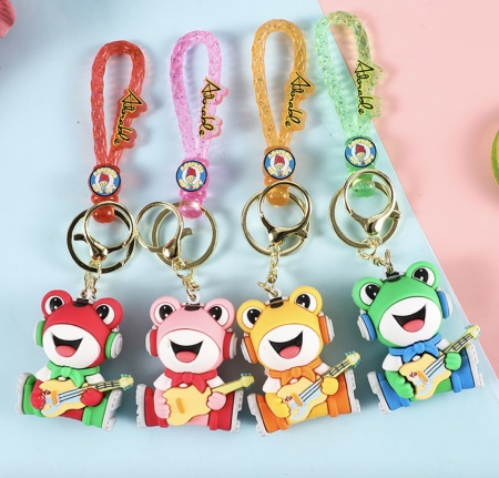 Брелок Лягушка с гитарой красная