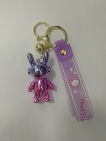 Брелок Космонавт Заяц перламутровый-2 фиолетовый (Candy)