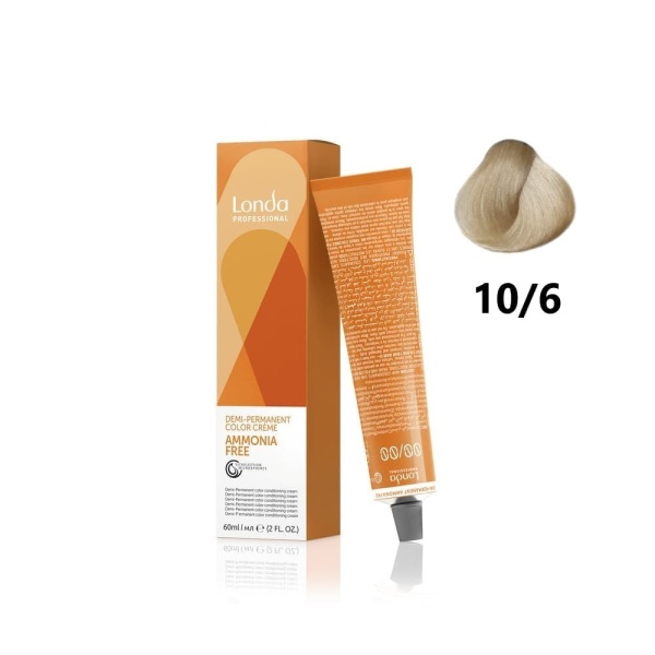 Londa Color Demi-Permanent крем-краска для волос 10/6 яркий блонд фиолетовый 60мл
