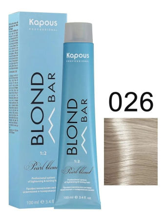 Kapous Professional Крем-краска для волос серии Blond Bar 026 млечный путь с экстрактом жемчуга, 100мл