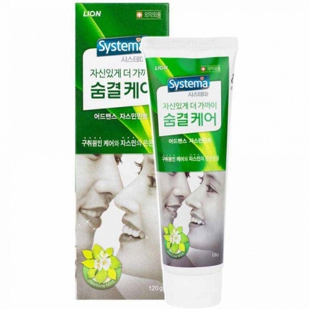 Lion Паста зубная для ухода за дыханием с ароматом жасмина Systema breath care 120гр
