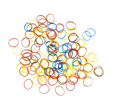 Резинки для волос Dewal силиконовые, цветные, mix mini (100шт/уп)