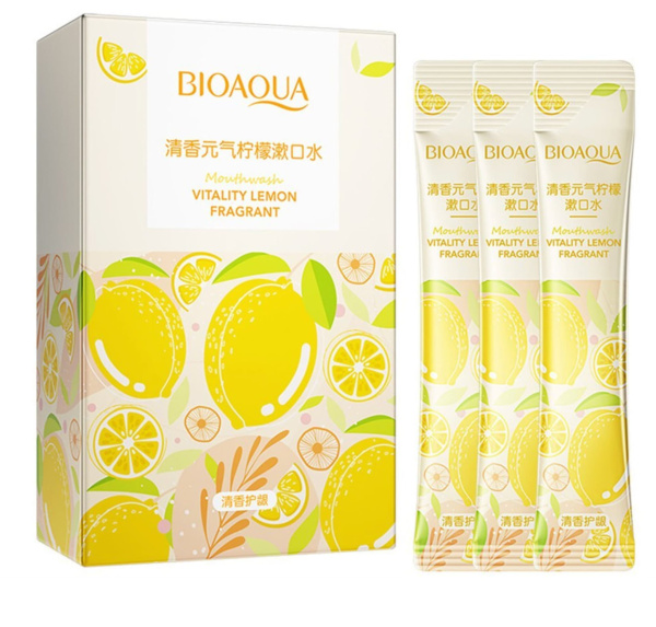 BioAqua Ополаскиватель для свежести рта с экстрактом лимона Fragrance Vitality Lemon Mouthwash 20*10мл