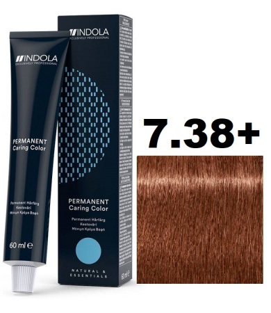 Indola Permanent Caring Color ageless Крем-краска для волос 7/38+ средний русый золотистый шоколадный интенсивный 60мл