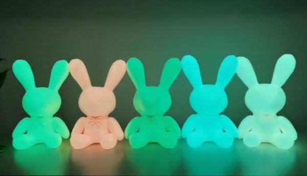 Игрушка интерьерная заяц Светящийся средний розовый