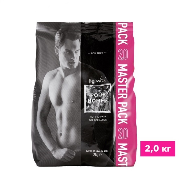 Italwax Воск-гранулы горячий, пленочный для депиляции Pour Homme Мужской 2кг