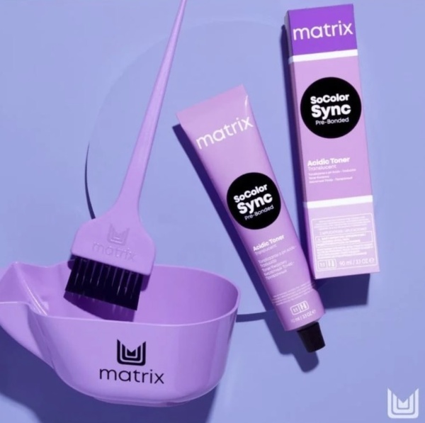 Matrix Color Sync Тонер с кислотным РН для волос 8AG прозрачный нюд 90мл