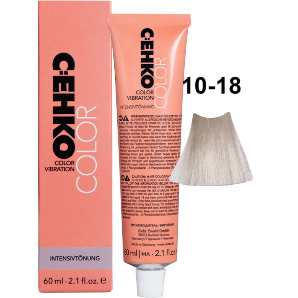 CEHKO Color Vibration крем-краска для волос 10/18 ультра-светлый жемчужно-фиолетовый блондин 60мл
