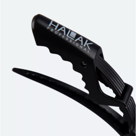 Зажим для волос парикмахерский Halak Журавль пластиковый черный 12 см (1 шт)