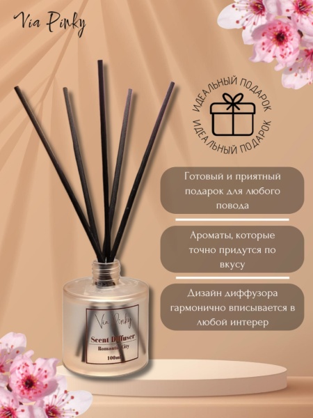 Ароматический диффузор Romantic City Via Pinky 100мл