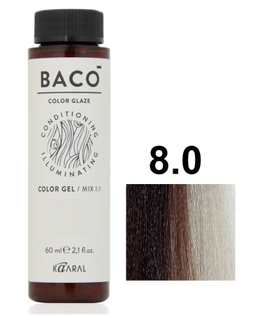 Kaaral Baco Color Glaze Жидкий краситель для волос 8/0 светлый блондин 60мл