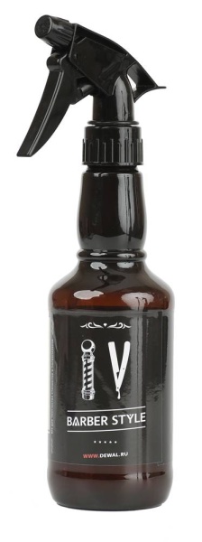 DEWAL Распылитель для волос парикмахерский пластиковый (пульверизатор для воды) BARBER STYLE коричневый 350мл