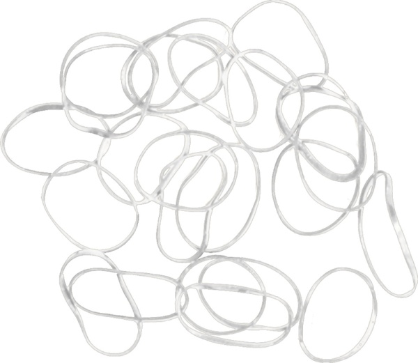Резинки для волос DEWAL, силиконовые, белые mini (100 шт/уп)