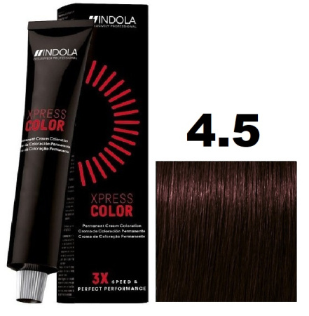 Indola Permanent Caring Xpress Color Крем-краска 4/5 средний коричневый махагон 60мл