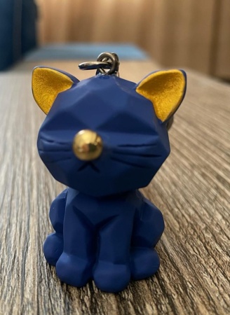 Y&M Брелок Котик в стиле панк синий (Boom!)