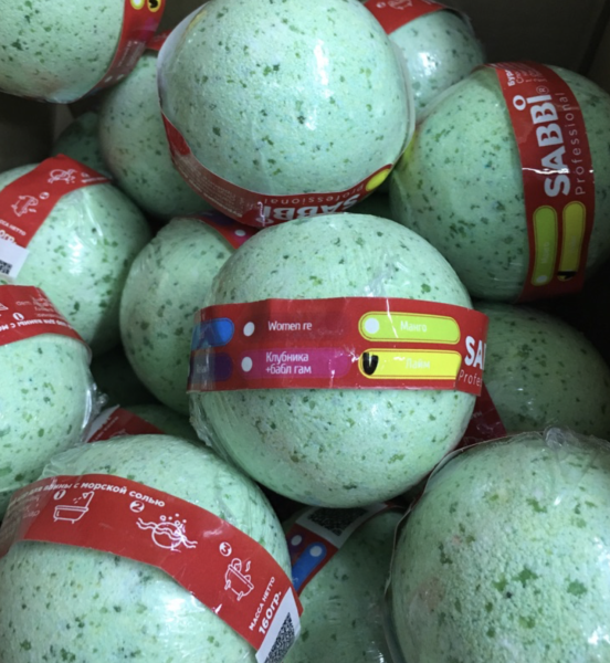 Шар для ванны бурлящий Лайм Sabbi 160гр