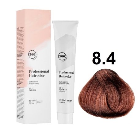 360 Professional Haircolor Крем-краска для волос 8/4 светлый медный блондин 100мл