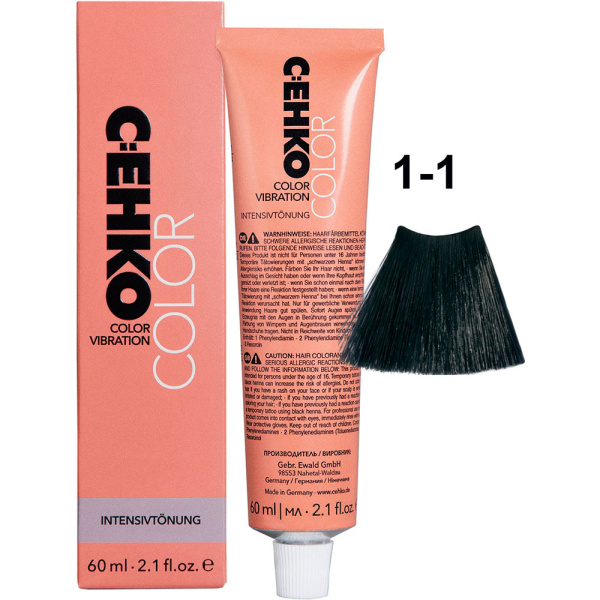 CEHKO Color Vibration крем-краска для волос 1/1 сине-черный 60мл