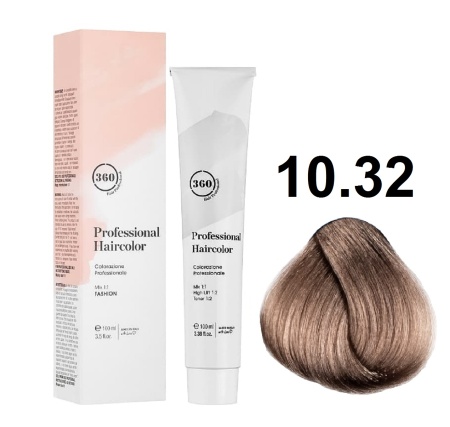360 Professional Haircolor Крем-краска для волос 10/32 очень-очень светлый блондин золотисто-фиолетовый 100мл