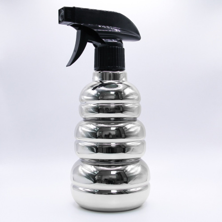 Распылитель для волос парикмахерский пластиковый (пульверизатор для воды) 450мл, серебро