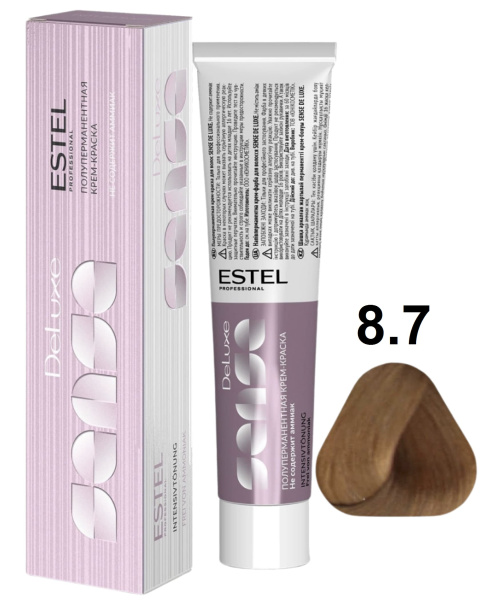 Estel Professional De luxe Sense Крем-краска для волос 8/7 светлый-русый коричневый 60мл