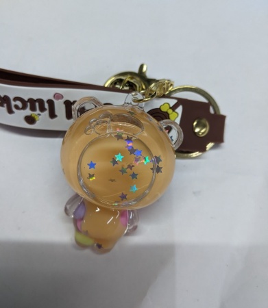 Брелок с жидкостью Мишка пузырьки, оранжевый (The sunshine Unicorn)