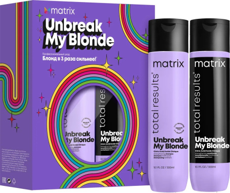 Matrix Total Results Набор для укрепления осветленных волос (шампунь+кондиционер) Unbreak My Blonde 300+300мл №2
