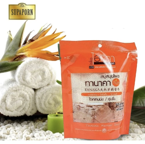 SUPAPORN СПА-мыло в мешочке из люфы Танака (Tanaka) 70гр