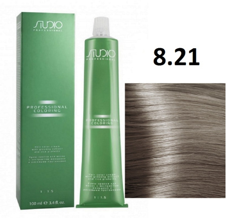 Kapous Professional Studio Крем-краска для волос 8.21 Светлый фиолетово-пепельный блонд, 100мл