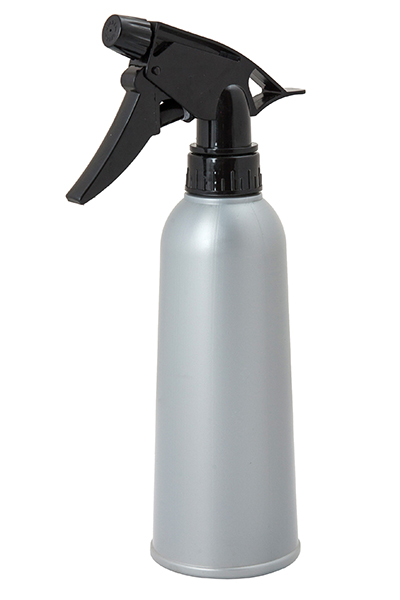 Harizma Распылитель для волос парикмахерский пластиковый (пульверизатор для воды) серебряный 330 мл