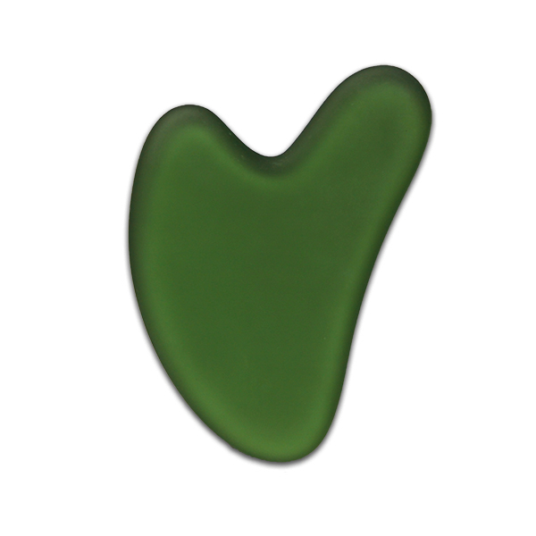 Массажер-скребок Гуаша для лица из зеленого нефрита