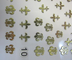 Наклейка для дизайна ногтей Арт 10 золото