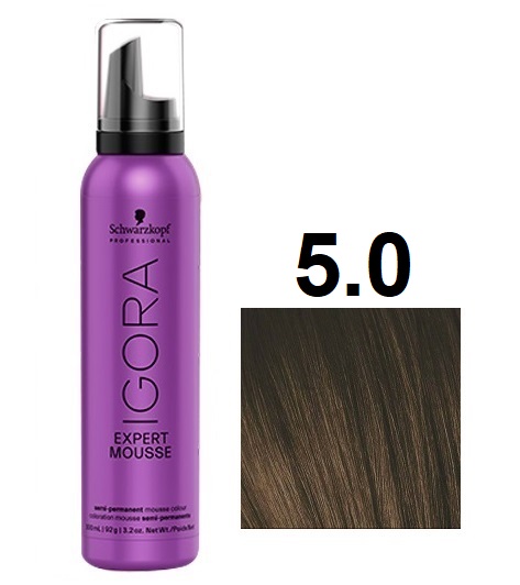 Schwarzkopf Igora Expert Mousse Краситель для волос 5/0 светлый коричневый натуральный 100мл