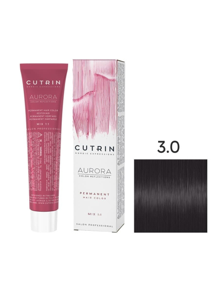 Cutrin Aurora крем-краска для волос 3/0 Темно-коричневый 60мл