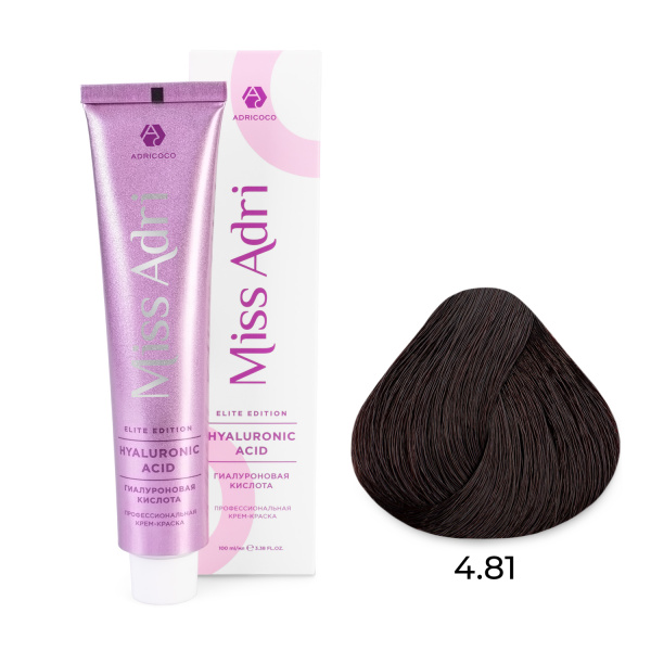 Adricoco Miss Adri Elite Edition Крем-краска для волос 4/81 коричневый какао пепельный 100мл
