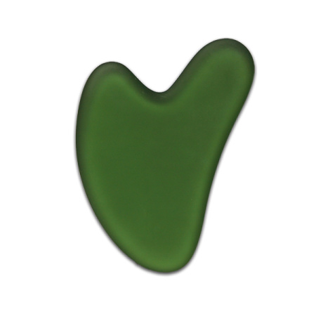 Массажер-скребок Гуаша для лица из зеленого нефрита