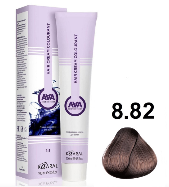 Kaaral AAA Крем-краска для волос 8/82 светлый блондин бежево-фиолетовый 100мл