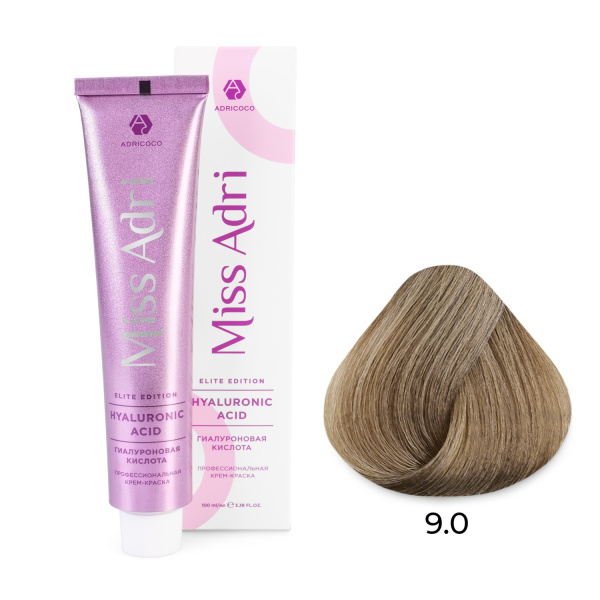 Adricoco Miss Adri Elite Edition Крем-краска для волос 9/0 очень светлый блонд 100мл