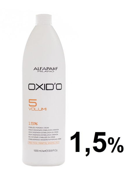 Alfaparf Milano Окислитель (эмульсия, оксигент, оксид) для красителя OXID'O 5vol (1,5%) 1000мл