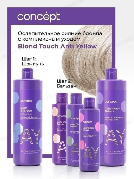 Concept Anti-Yellow Бальзам оттеночный для нейтрализации желтизны Карамельный блонд 1000мл